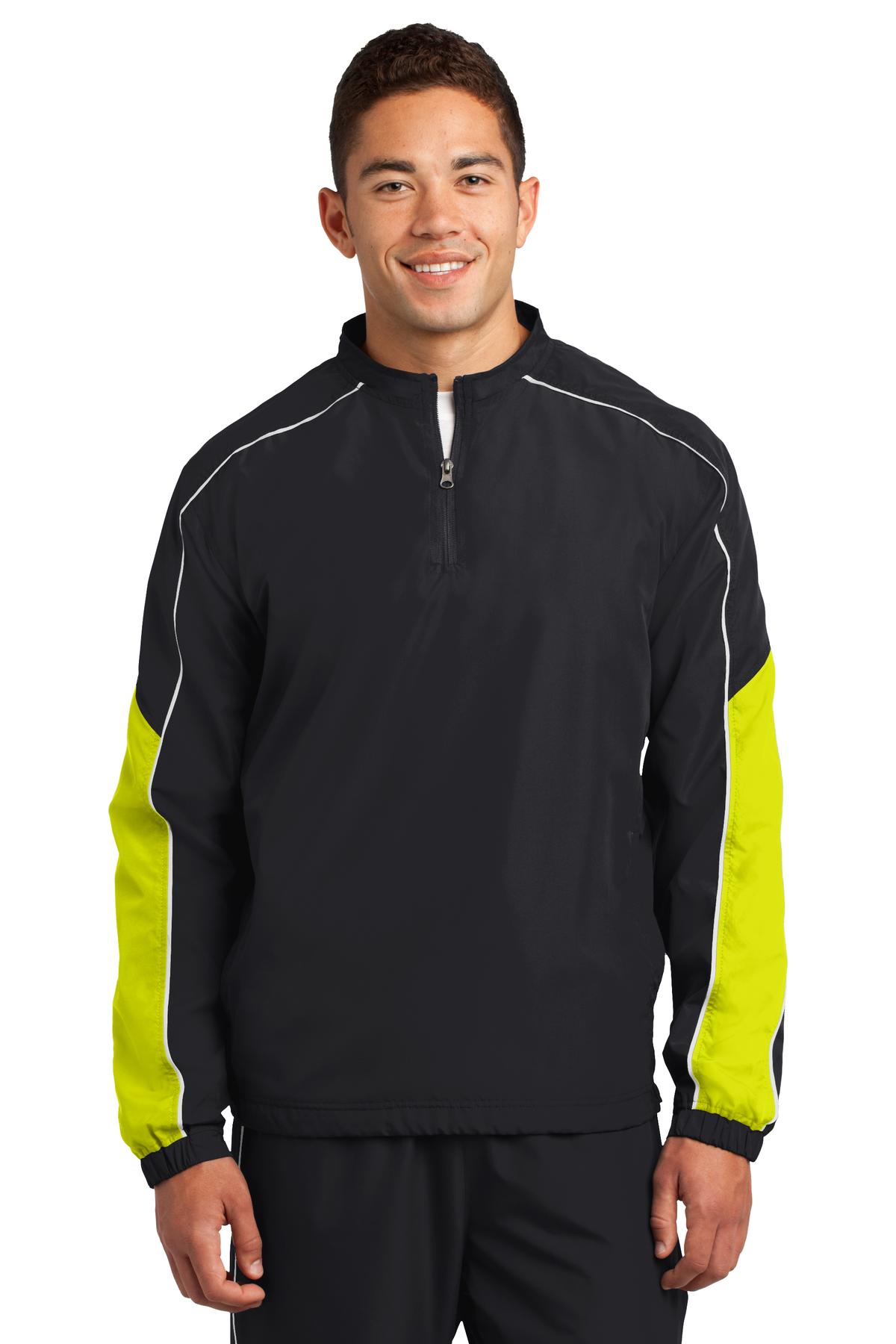 Sport-Tek Piped Colorblock 1/4-Zip Wind Shirt. JST64